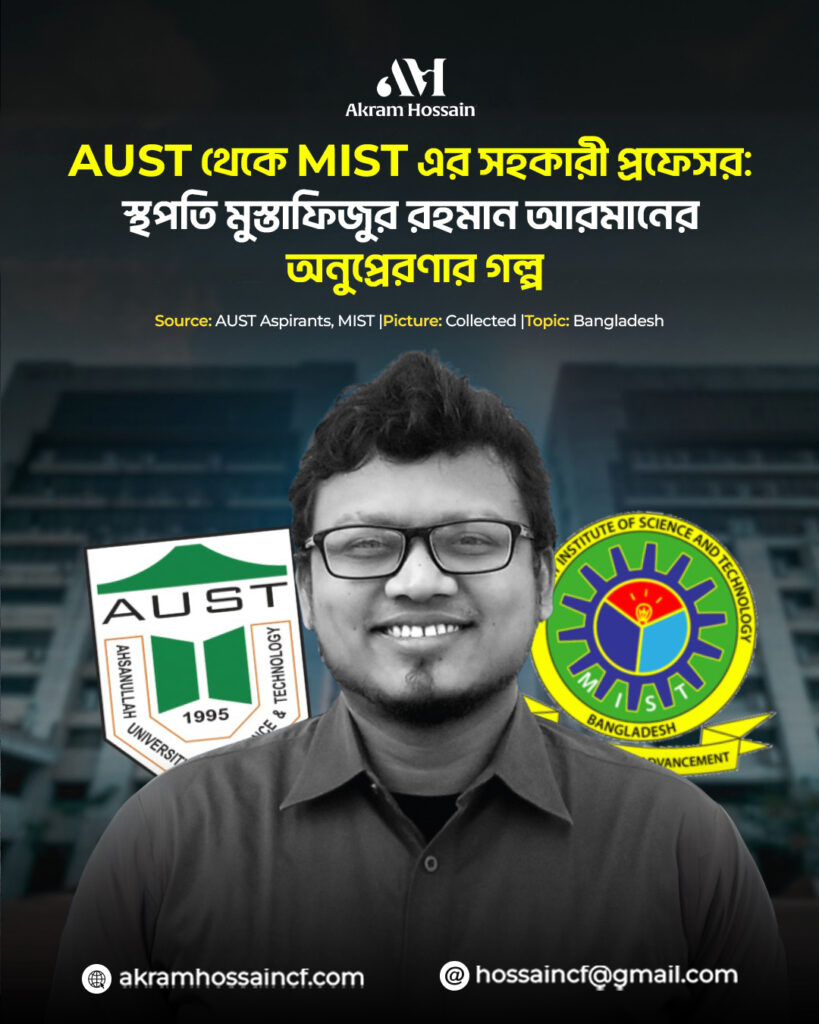 মুস্তাফিজুর রহমান আরমানের অভুতপূর্ব যাত্রা।